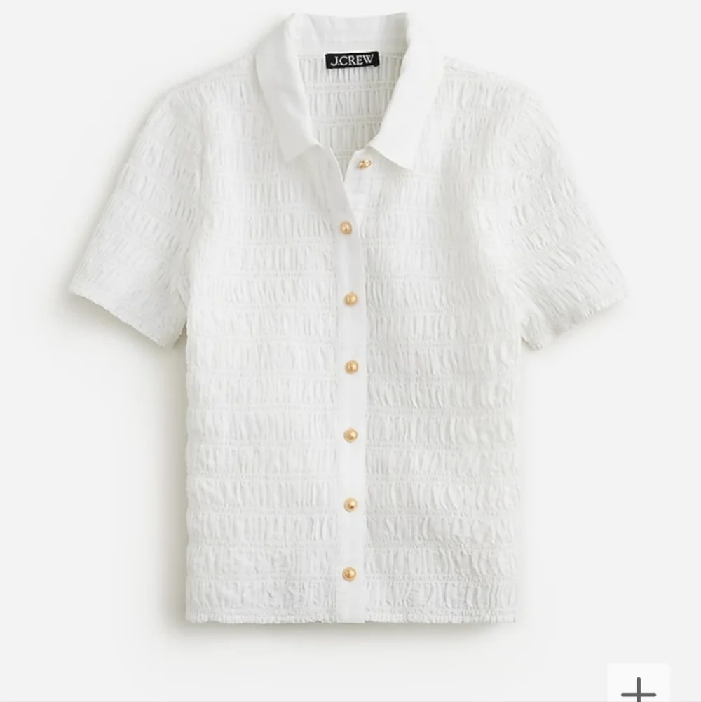 J Crew Smocked button-up shirt in cotton-blend voile NWT BU278